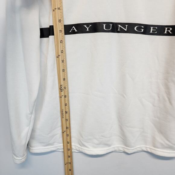 Kay Unger Performance Mesh Top Size M White French Terry Long Sleeve Casual - Picture 13 of 15